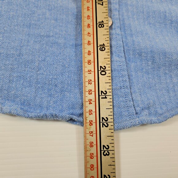 GapKids Shirt Boys Medium Blue Long Sleeve Button Up Chest Pockets Cotton Top - Picture 6 of 10